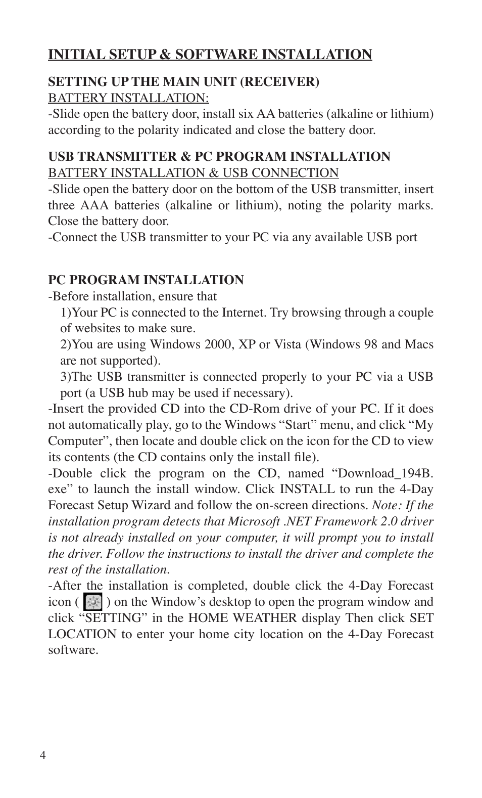 Bushnell WEATHERFXI 960040 User Manual | Page 4 / 16