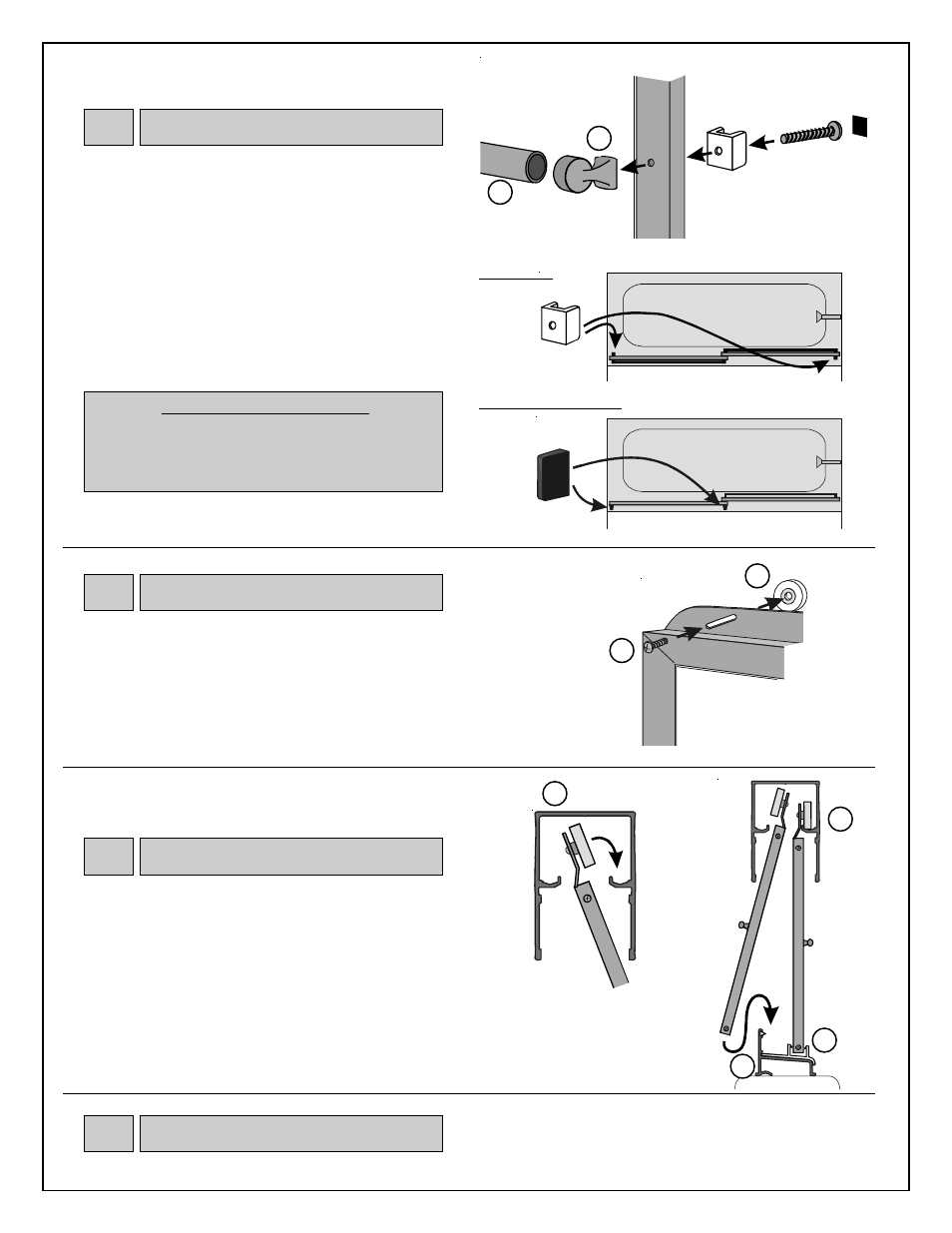 Ed k f, Cg a, Towel bars | Rollers, Hanging door panels, Caulking | Coral Industries 6000 Bypass with Oval Towel Bar - 2681-G User Manual | Page 4 / 4