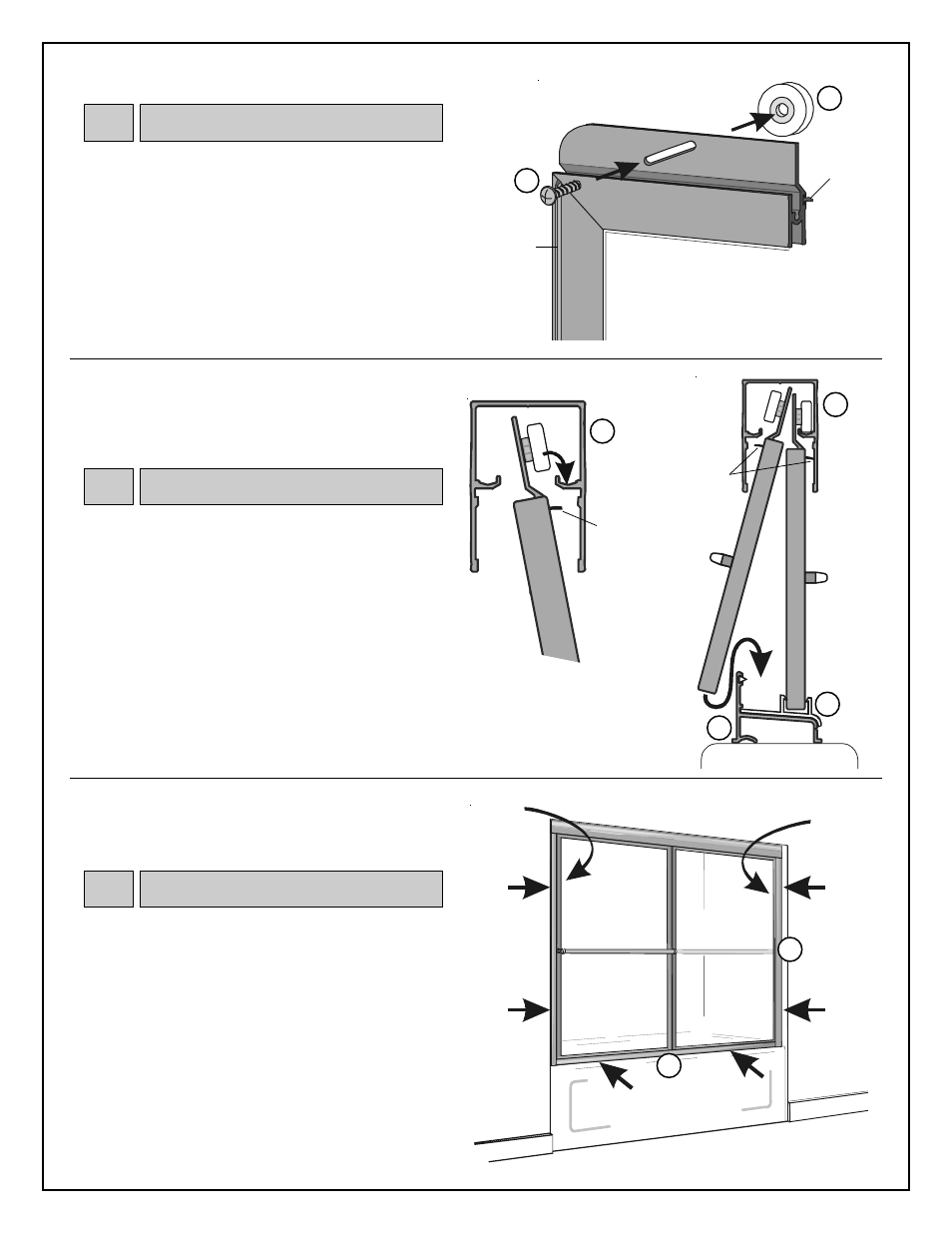 Caulking, Hanging door panels, Rollers | Coral Industries Steam Bypass - 2SR1-P (If Purchased from a Plumbing Wholesaler) User Manual | Page 8 / 8
