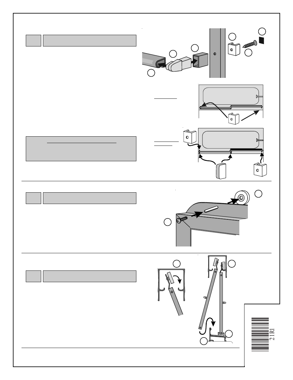 21r 1, Towel bar, Rollers | Hanging door panels c | Coral Industries 1000 Bypass with BTB Towel Bar - 21R1-G User Manual | Page 4 / 4