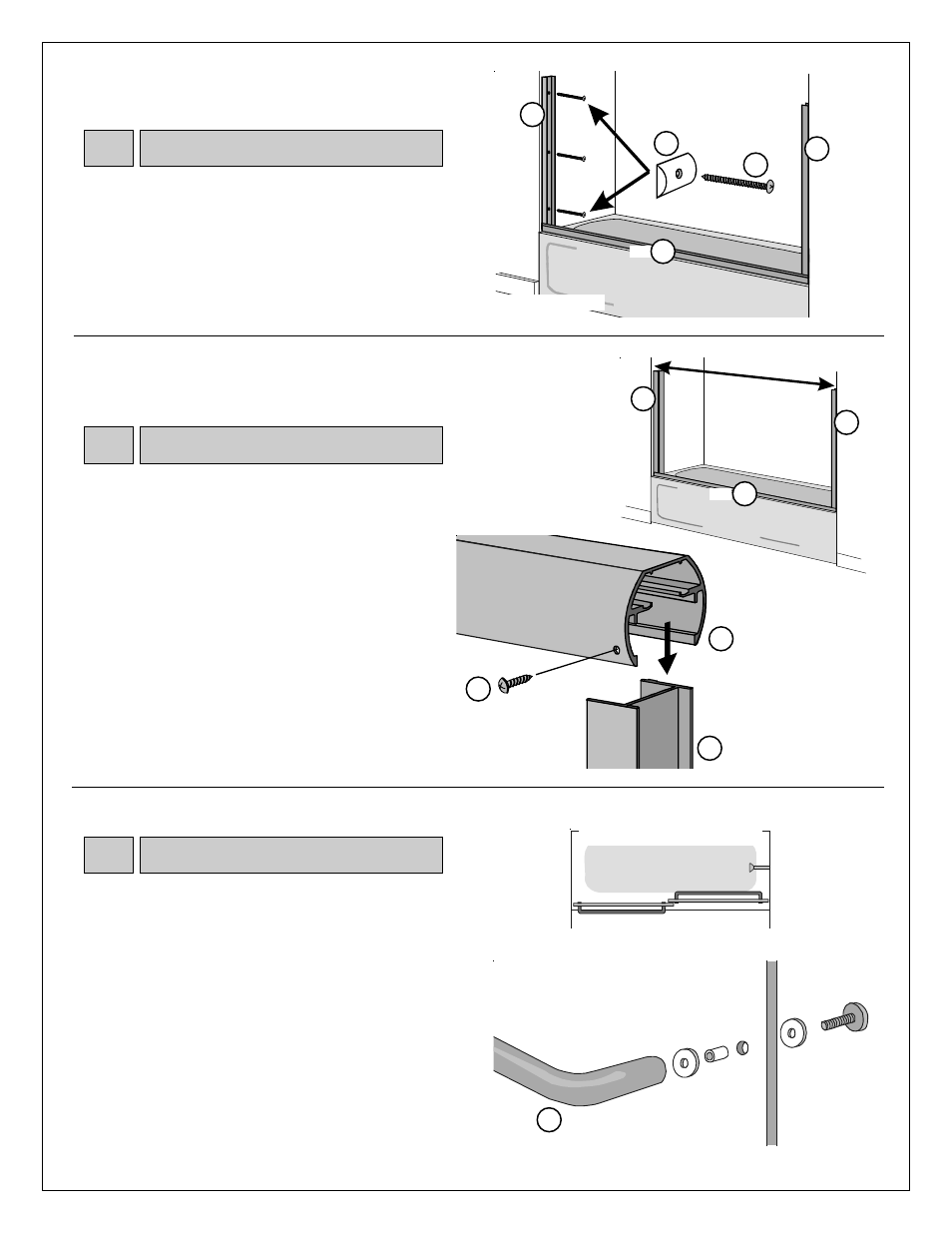 Jamb, Header, Towel bars | Coral Industries Quest Bypass (3/8 Frameless) - 2QG1-GP User Manual | Page 5 / 6