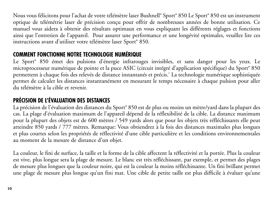 Bushnell SPORT 202205 User Manual | Page 12 / 52