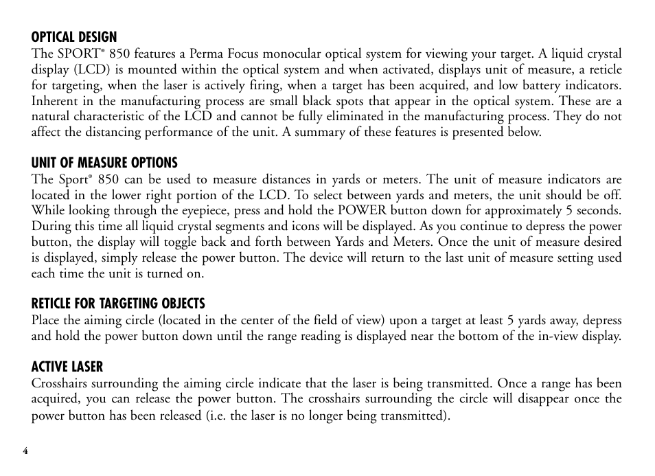 Bushnell SPORT 202205 User Manual | Page 6 / 52