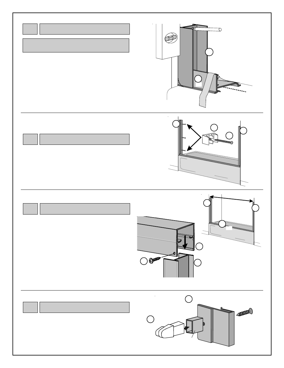 Jambs, Bj i, Bumpers | Header, Towel bar bracket kit | Coral Industries Style Bypass (3/16 Frameless) - 20R1-G User Manual | Page 3 / 4
