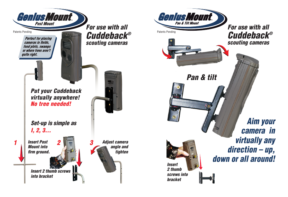 Cuddeback, Pan & tilt | Cuddeback SEEN FAMILY User Manual | Page 16 / 19