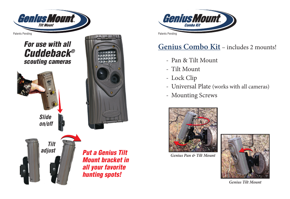 Cuddeback, Genius combo kit, For use with all | Cuddeback SEEN FAMILY User Manual | Page 17 / 19