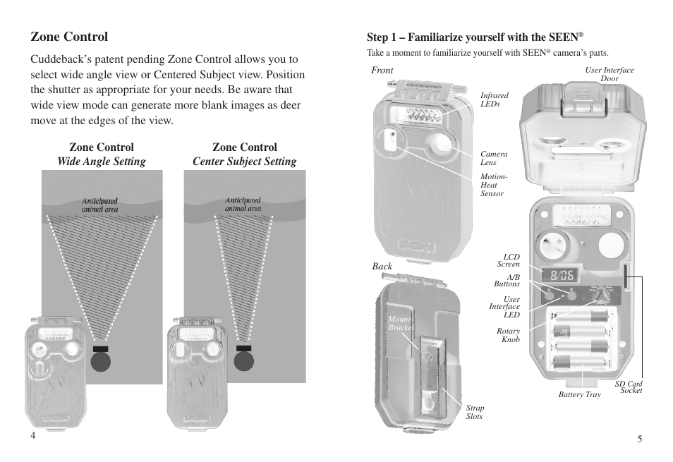 Zone control | Cuddeback SEEN FAMILY User Manual | Page 6 / 19