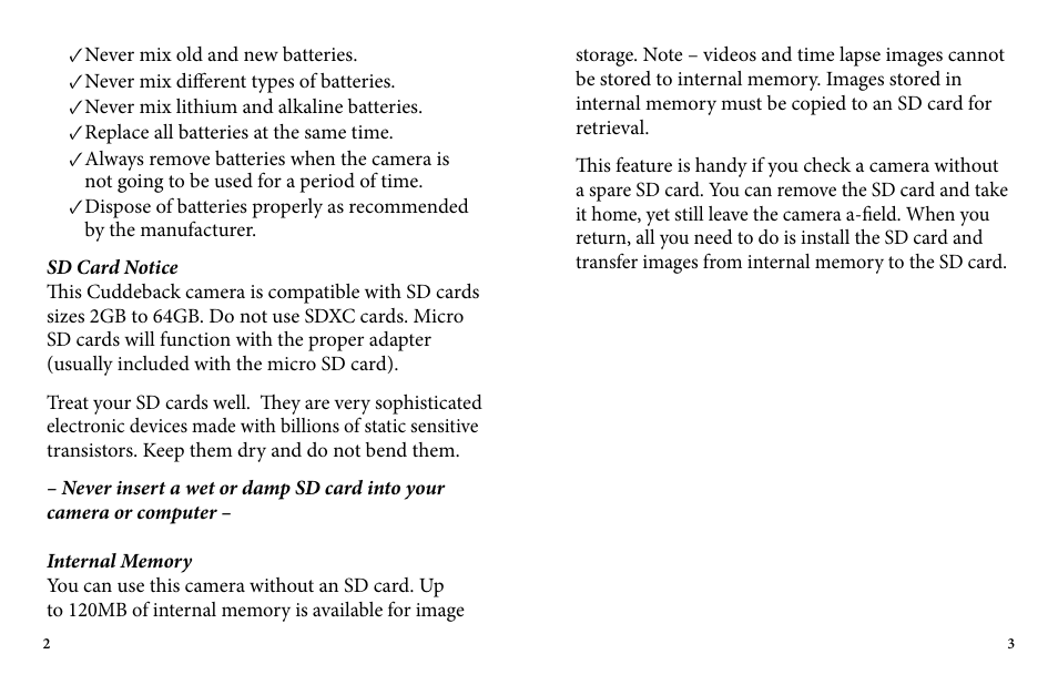 Cuddeback E FAMILY User Manual | Page 3 / 31