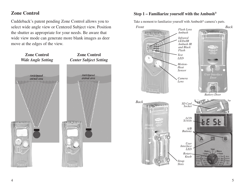 Zone control | Cuddeback AMBUSH FAMILY User Manual | Page 6 / 19