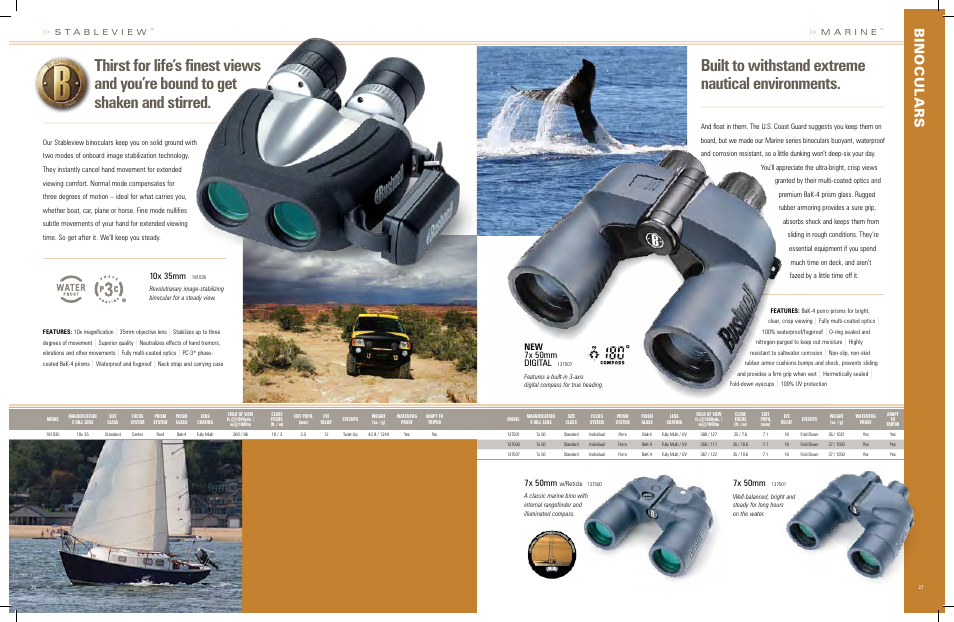 7x 50mm, 10x 35mm, New 7x 50mm digital | Bushnell 620726 User Manual | Page 11 / 17