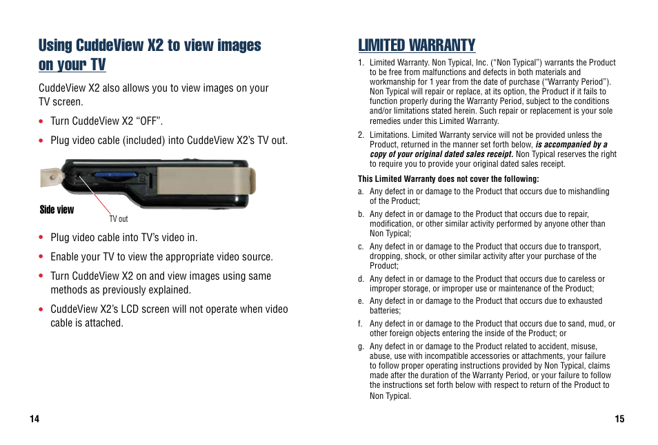 View images on tv | Cuddeback CUDDEVIEW X2 User Manual | Page 16 / 20