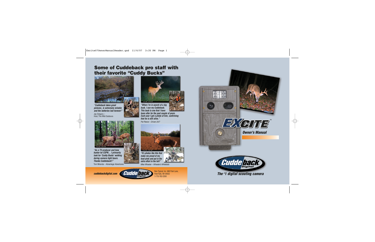 Cuddeback EXCITE User Manual | 16 pages