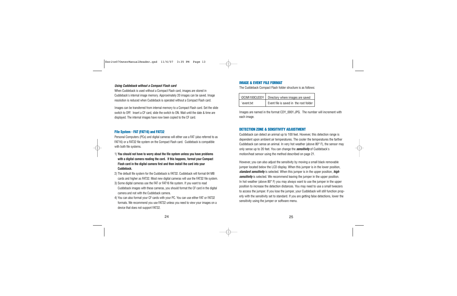 Cuddeback EXCITE User Manual | Page 13 / 16