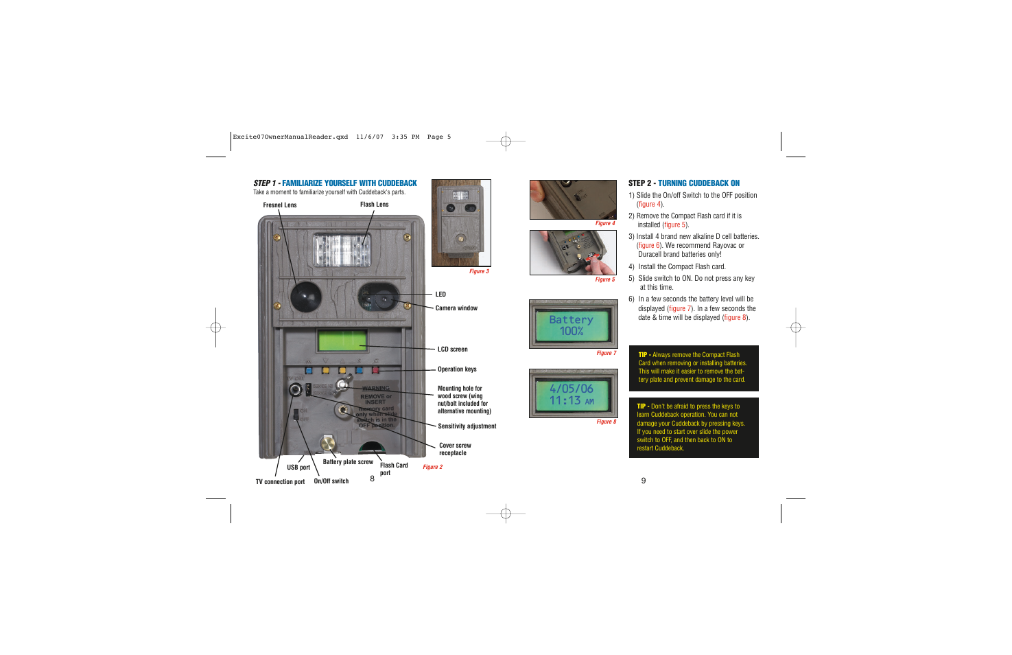 Battery 100 | Cuddeback EXCITE User Manual | Page 5 / 16