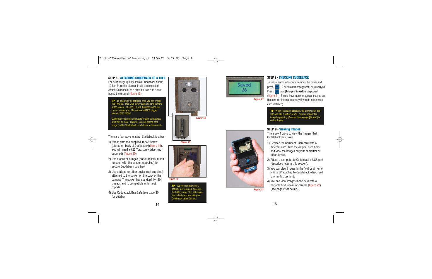 Saved 26 | Cuddeback EXCITE User Manual | Page 8 / 16