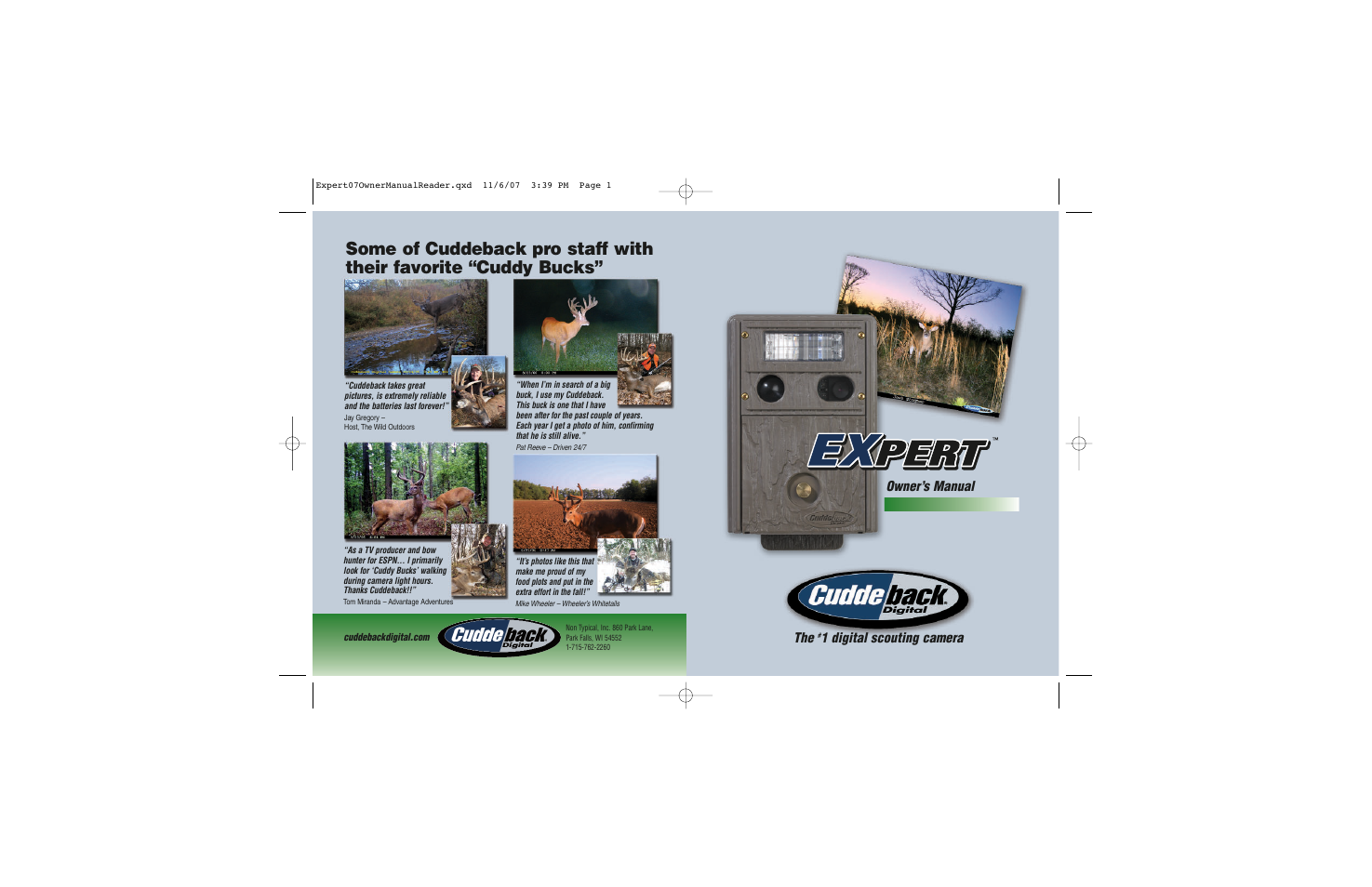 Cuddeback EXPERT User Manual | 26 pages