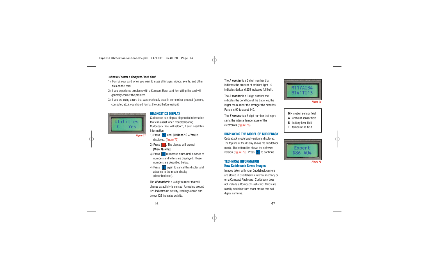 Utilities c = yes | Cuddeback EXPERT User Manual | Page 24 / 26