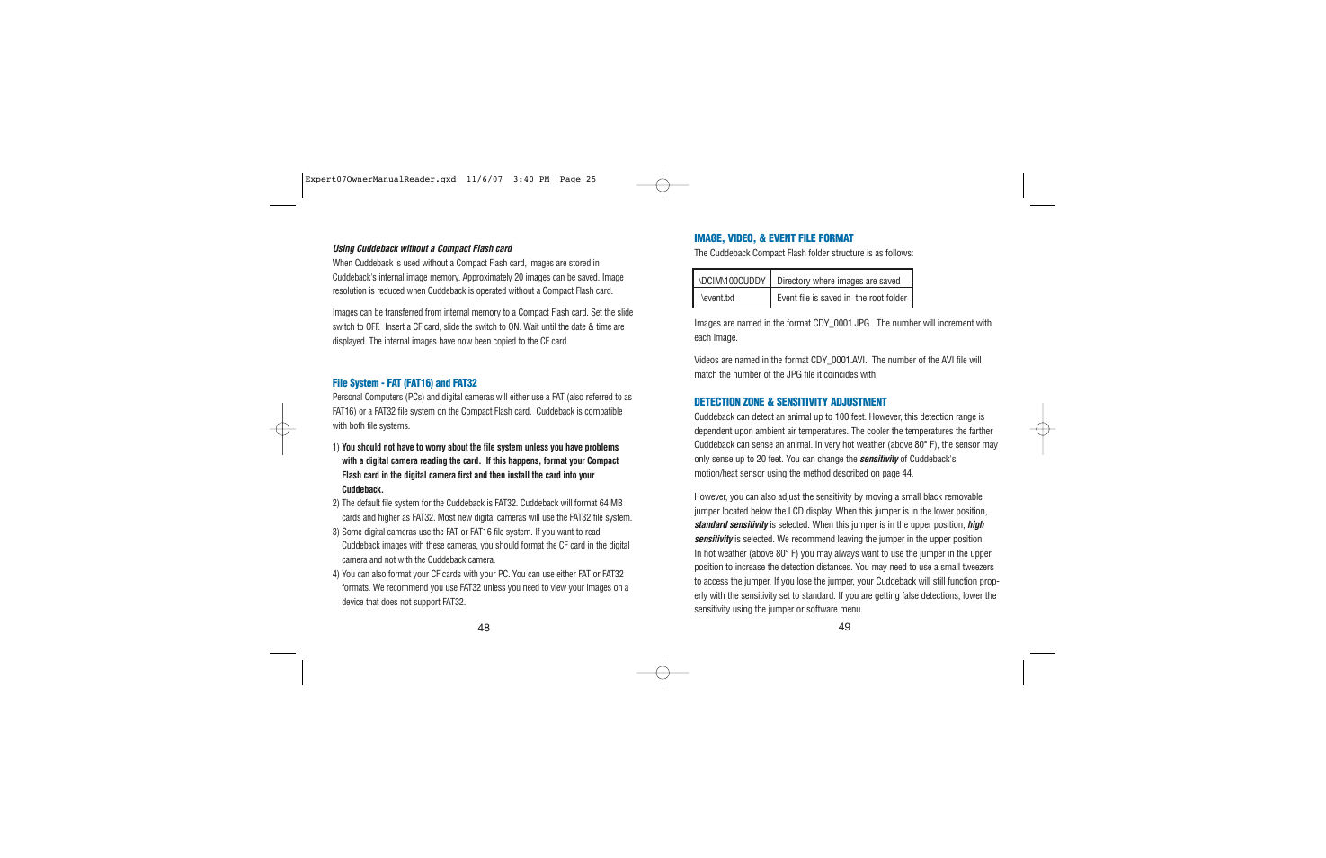 Cuddeback EXPERT User Manual | Page 25 / 26