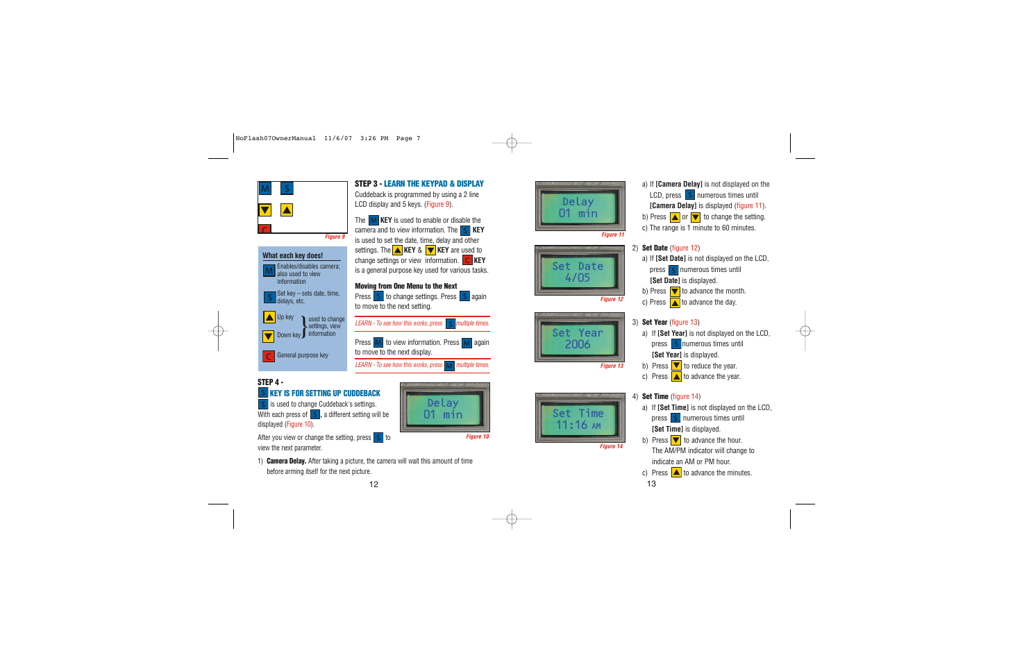 Delay 01 min | Cuddeback NOFLASH User Manual | Page 7 / 27