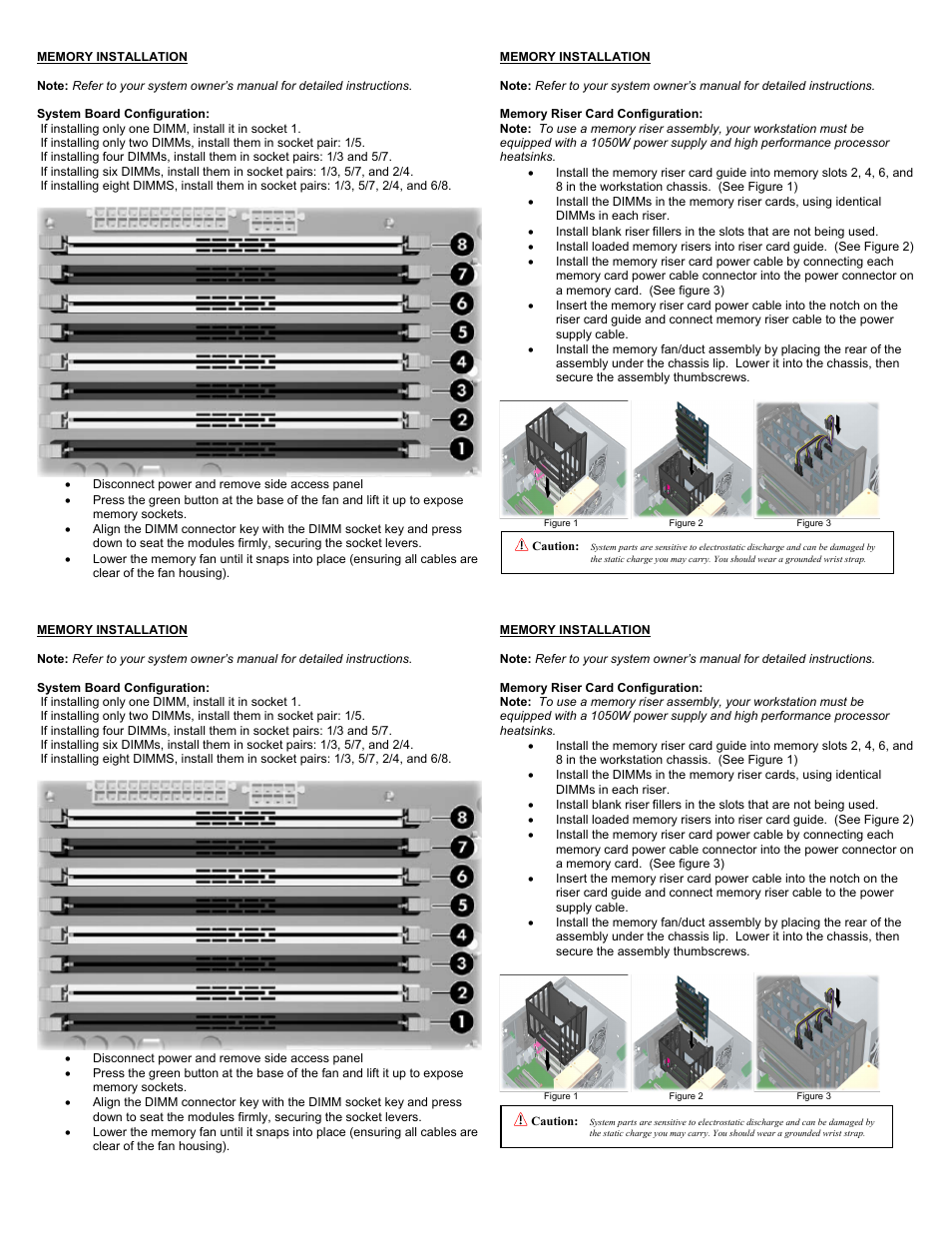 Memory installation | Dataram DRHXW8600 User Manual | Page 2 / 2