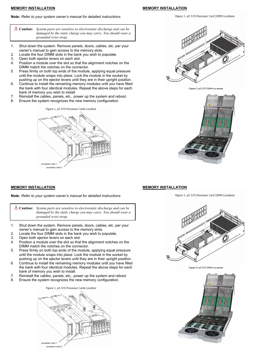 Memory installation | Dataram DRI575D2 User Manual | Page 2 / 2