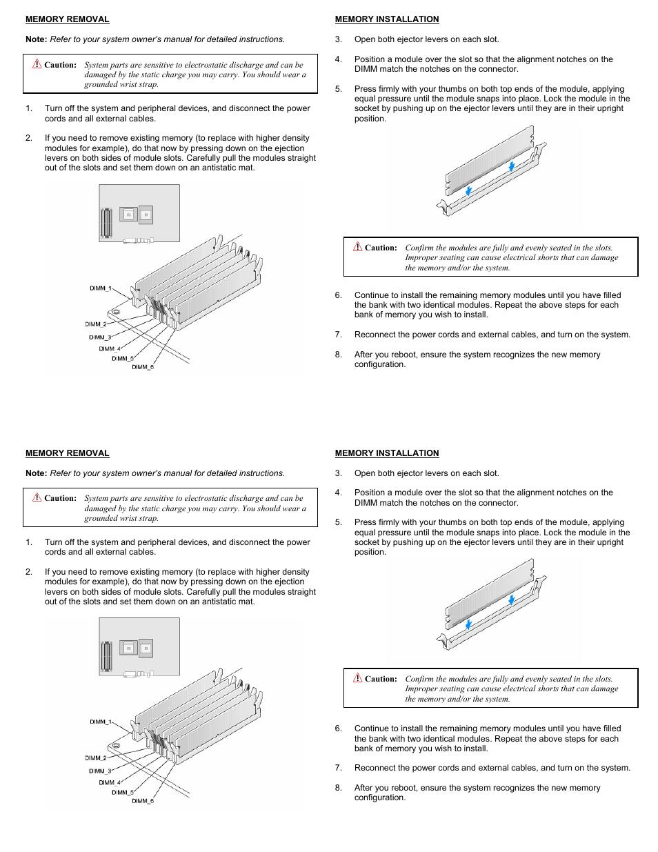 Memory removal | Dataram DRL2850 User Manual | Page 2 / 2