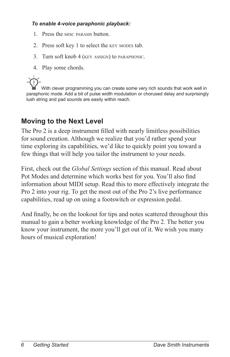 Moving to the next level | Dave Smith Instruments PRO 2 User Manual | Page 16 / 152