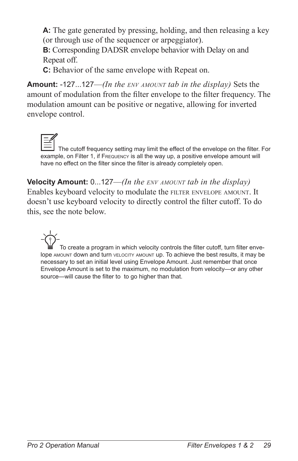 Behavior of the same envelope with repeat on | Dave Smith Instruments PRO 2 User Manual | Page 39 / 152