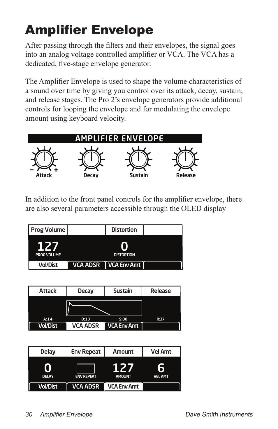 Amplifier envelope | Dave Smith Instruments PRO 2 User Manual | Page 40 / 152