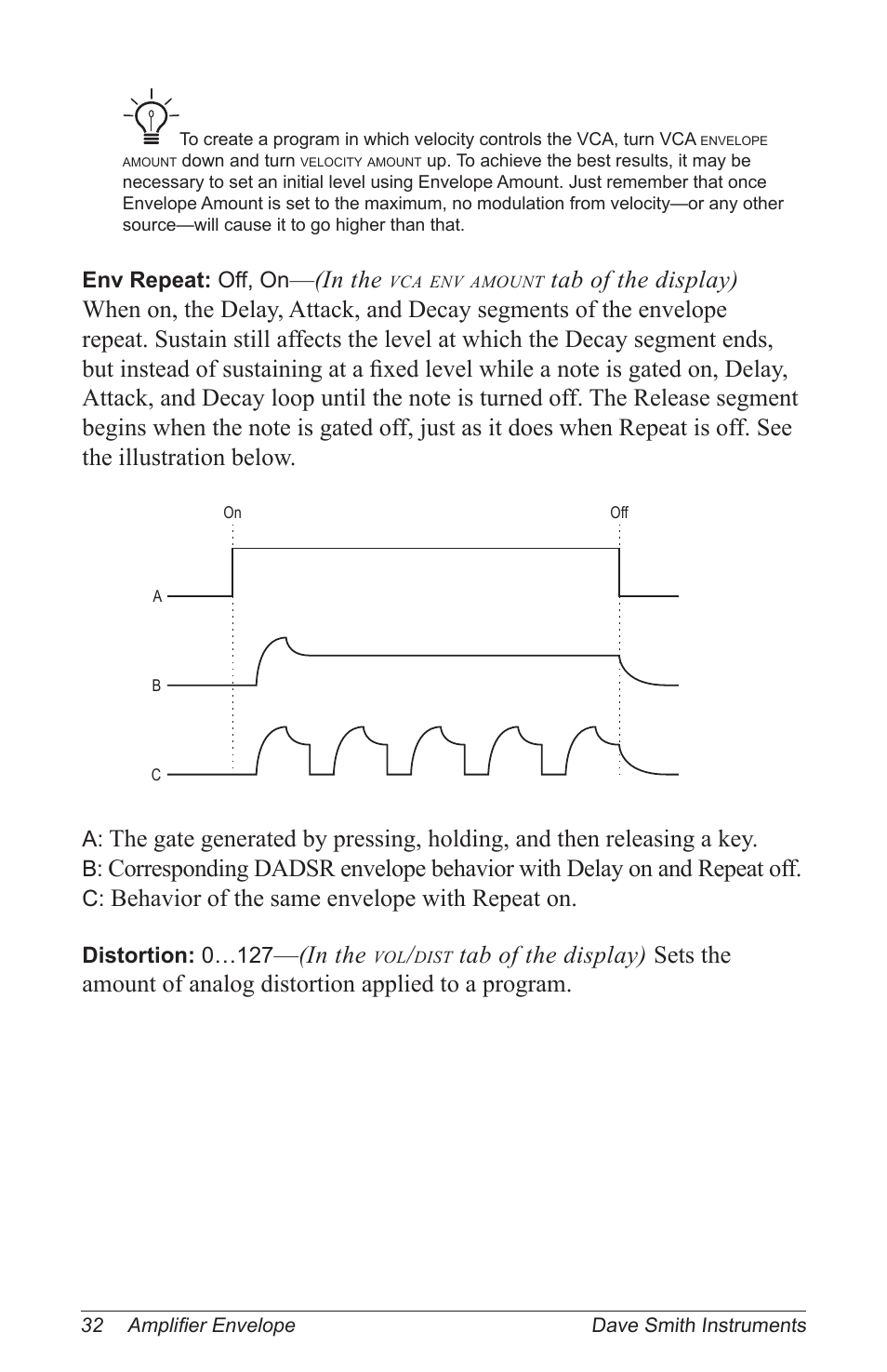 Behavior of the same envelope with repeat on | Dave Smith Instruments PRO 2 User Manual | Page 42 / 152