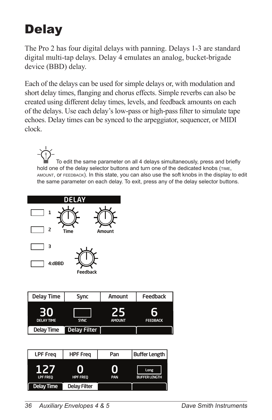 Delay | Dave Smith Instruments PRO 2 User Manual | Page 46 / 152