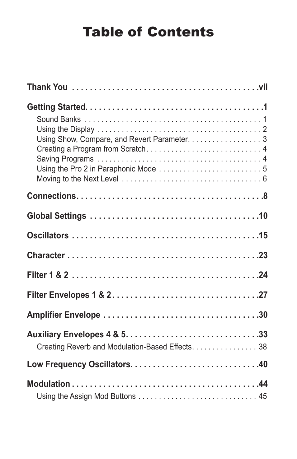 Dave Smith Instruments PRO 2 User Manual | Page 5 / 152