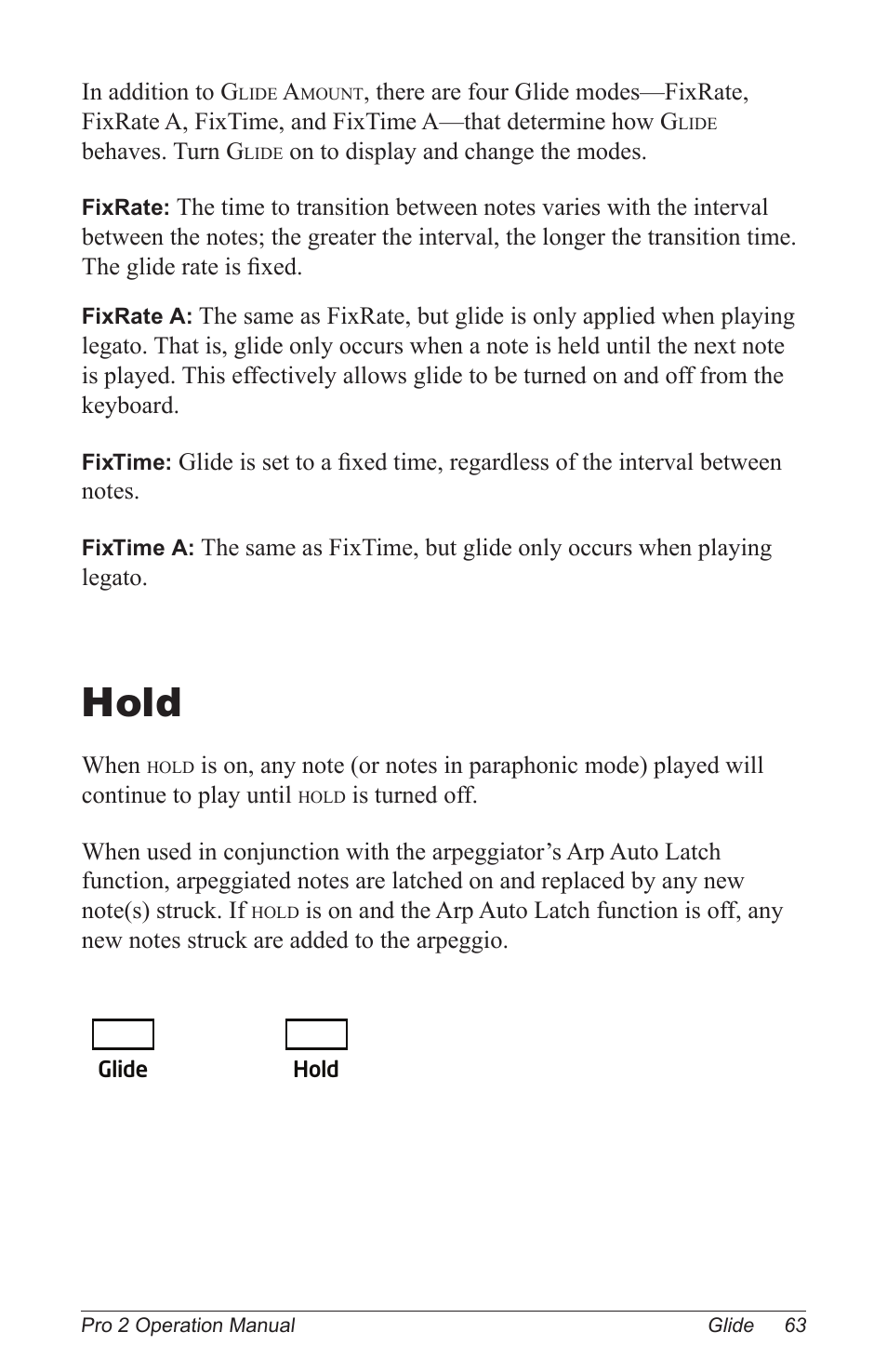 Hold | Dave Smith Instruments PRO 2 User Manual | Page 73 / 152