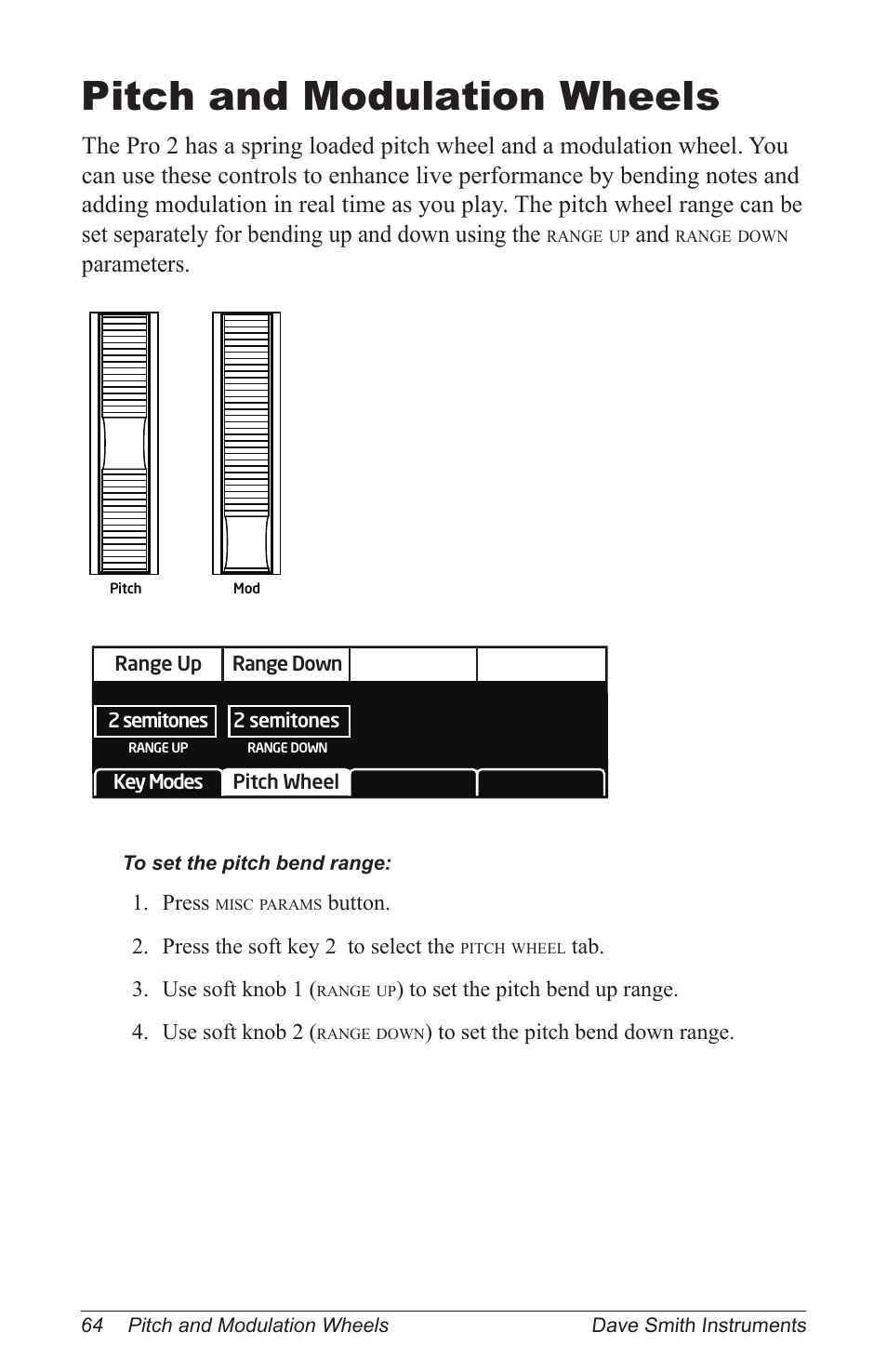 Pitch and modulation wheels, Parameters | Dave Smith Instruments PRO 2 User Manual | Page 74 / 152