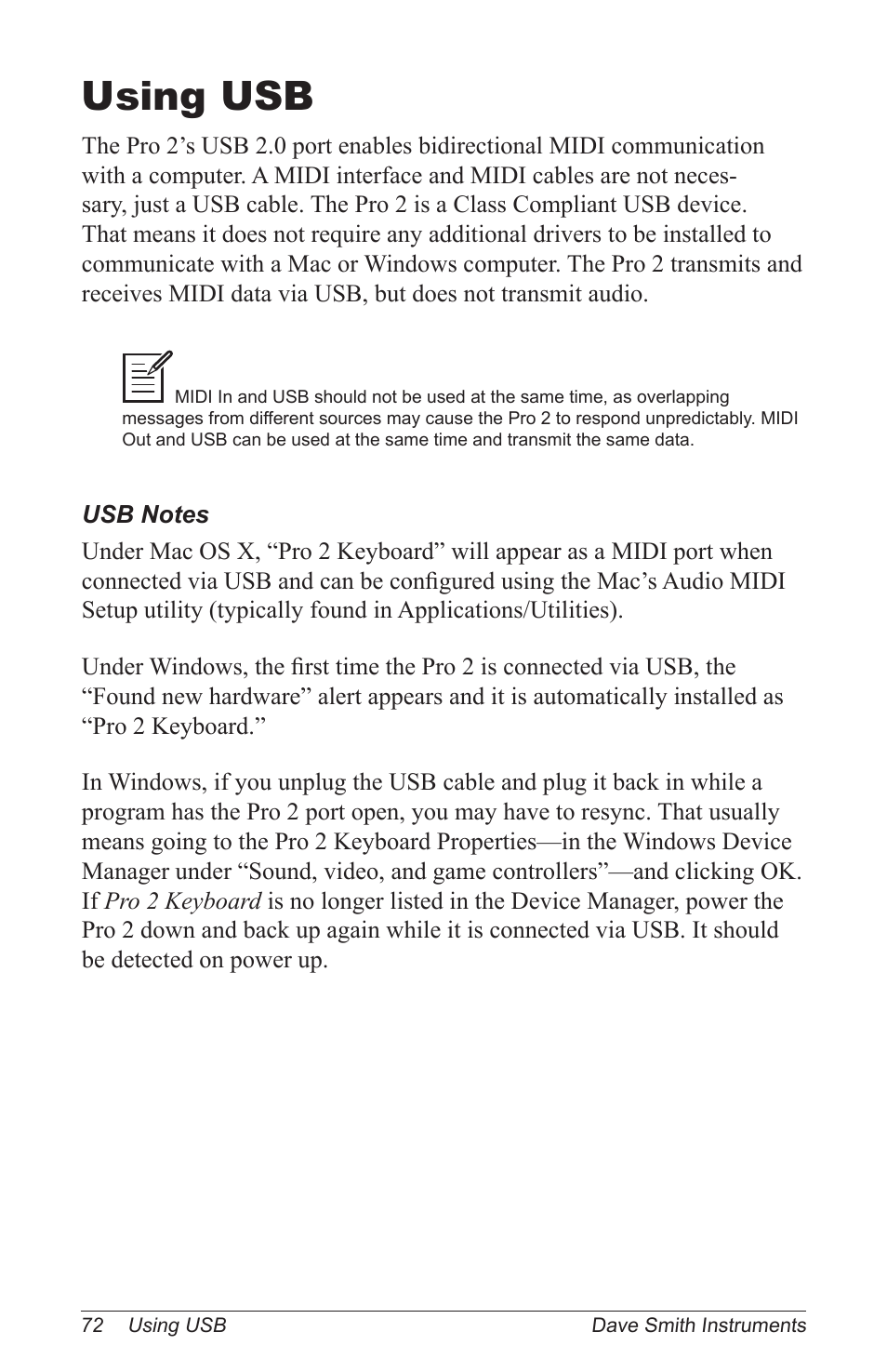 Using usb, Goback | Dave Smith Instruments PRO 2 User Manual | Page 82 / 152