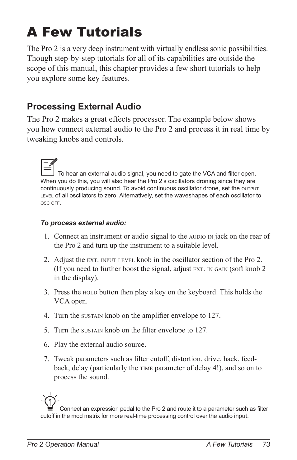 A few tutorials, Processing external audio | Dave Smith Instruments PRO 2 User Manual | Page 83 / 152