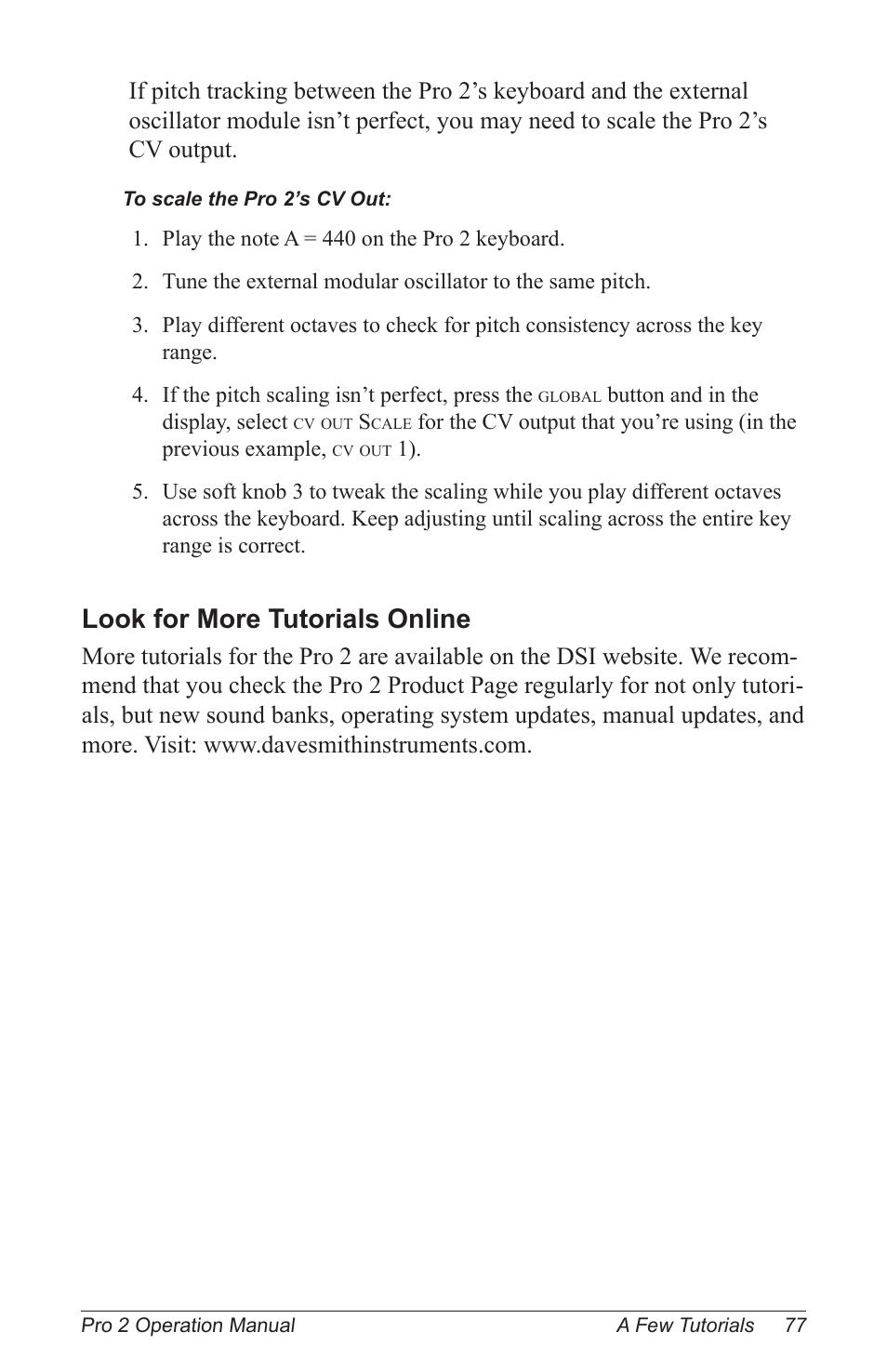 Look for more tutorials online | Dave Smith Instruments PRO 2 User Manual | Page 87 / 152