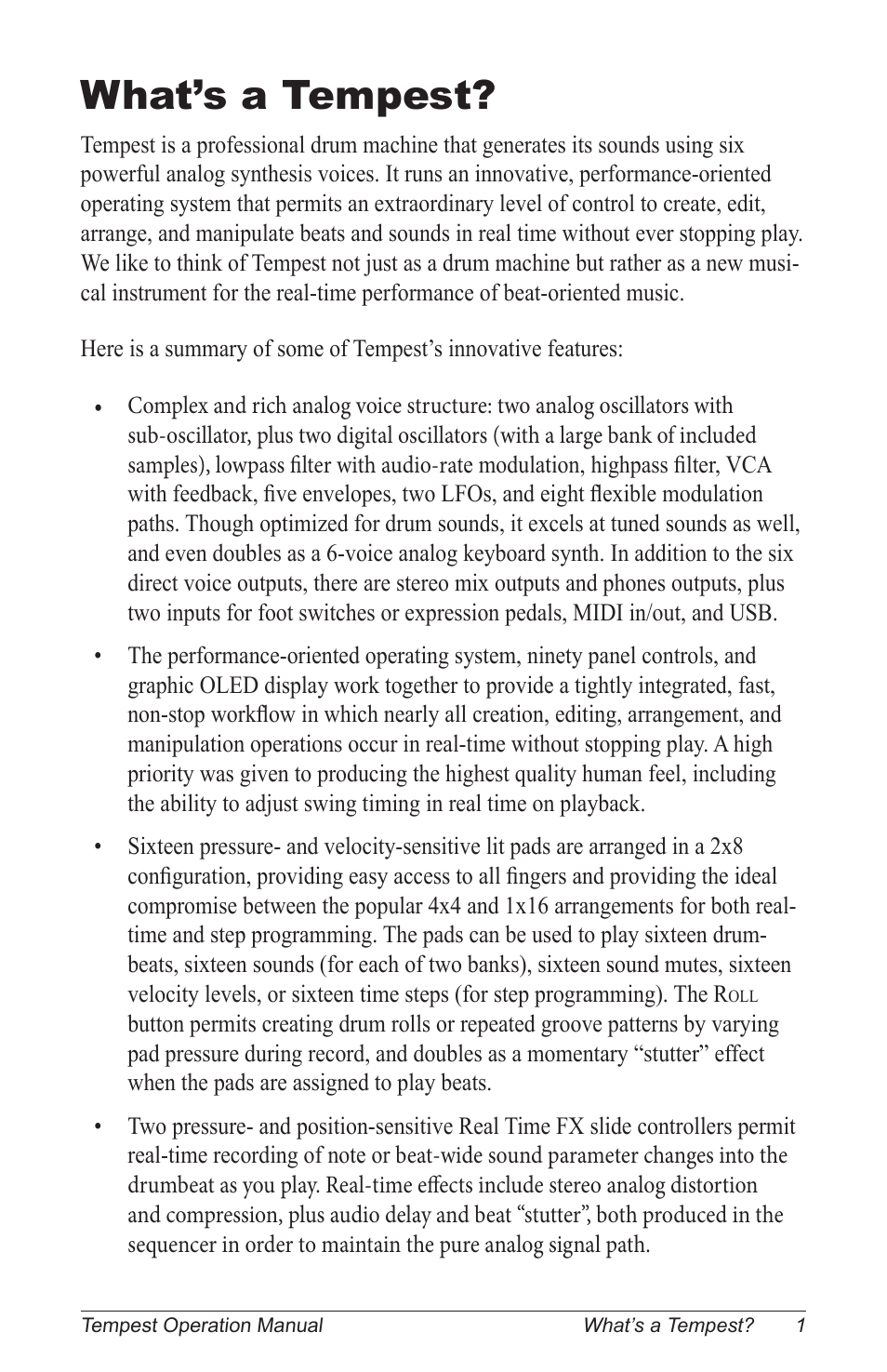 What’s a tempest | Dave Smith Instruments TEMPEST User Manual | Page 11 / 90