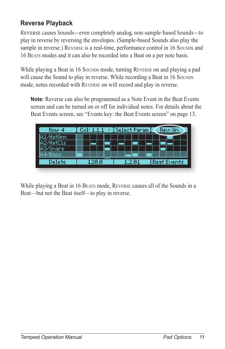 Reverse playback | Dave Smith Instruments TEMPEST User Manual | Page 21 / 90