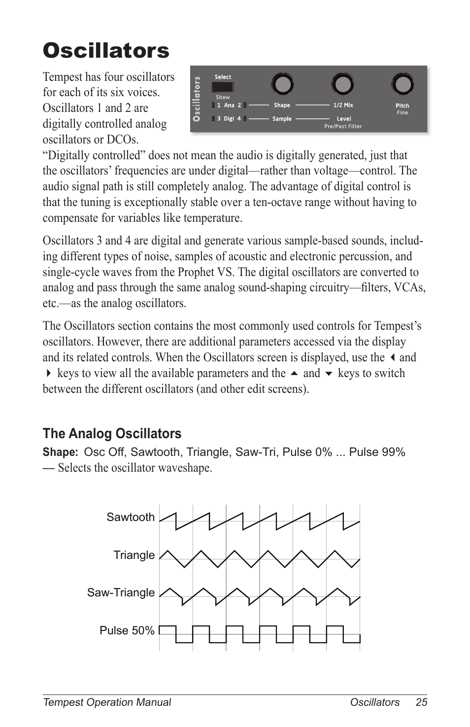 Oscillators | Dave Smith Instruments TEMPEST User Manual | Page 35 / 90