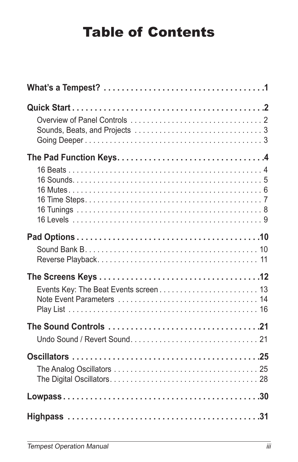 Dave Smith Instruments TEMPEST User Manual | Page 5 / 90