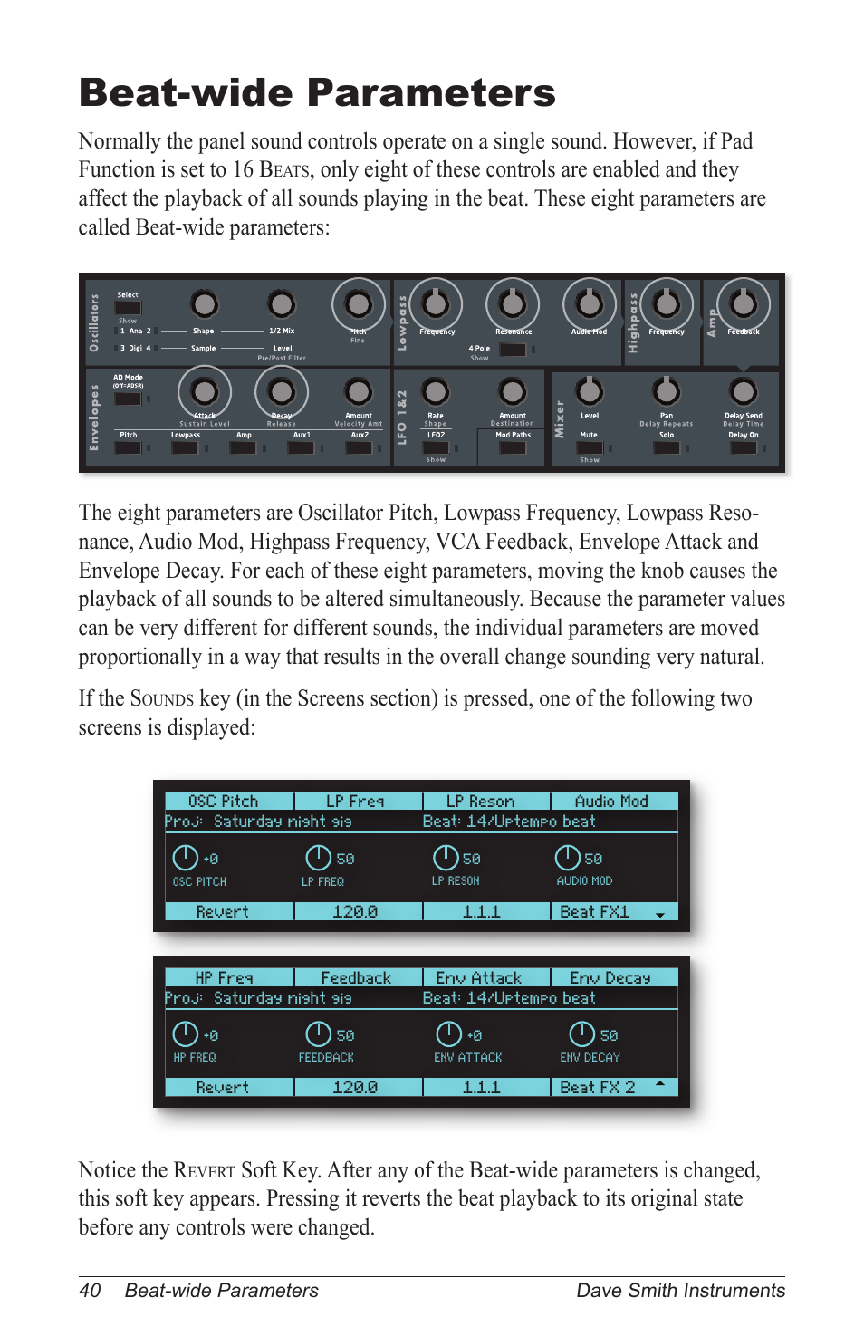 Beat-wide parameters | Dave Smith Instruments TEMPEST User Manual | Page 50 / 90