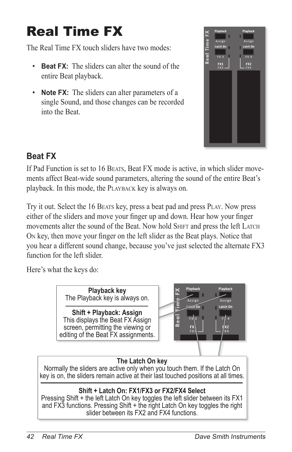 Real time fx, Beat fx | Dave Smith Instruments TEMPEST User Manual | Page 52 / 90