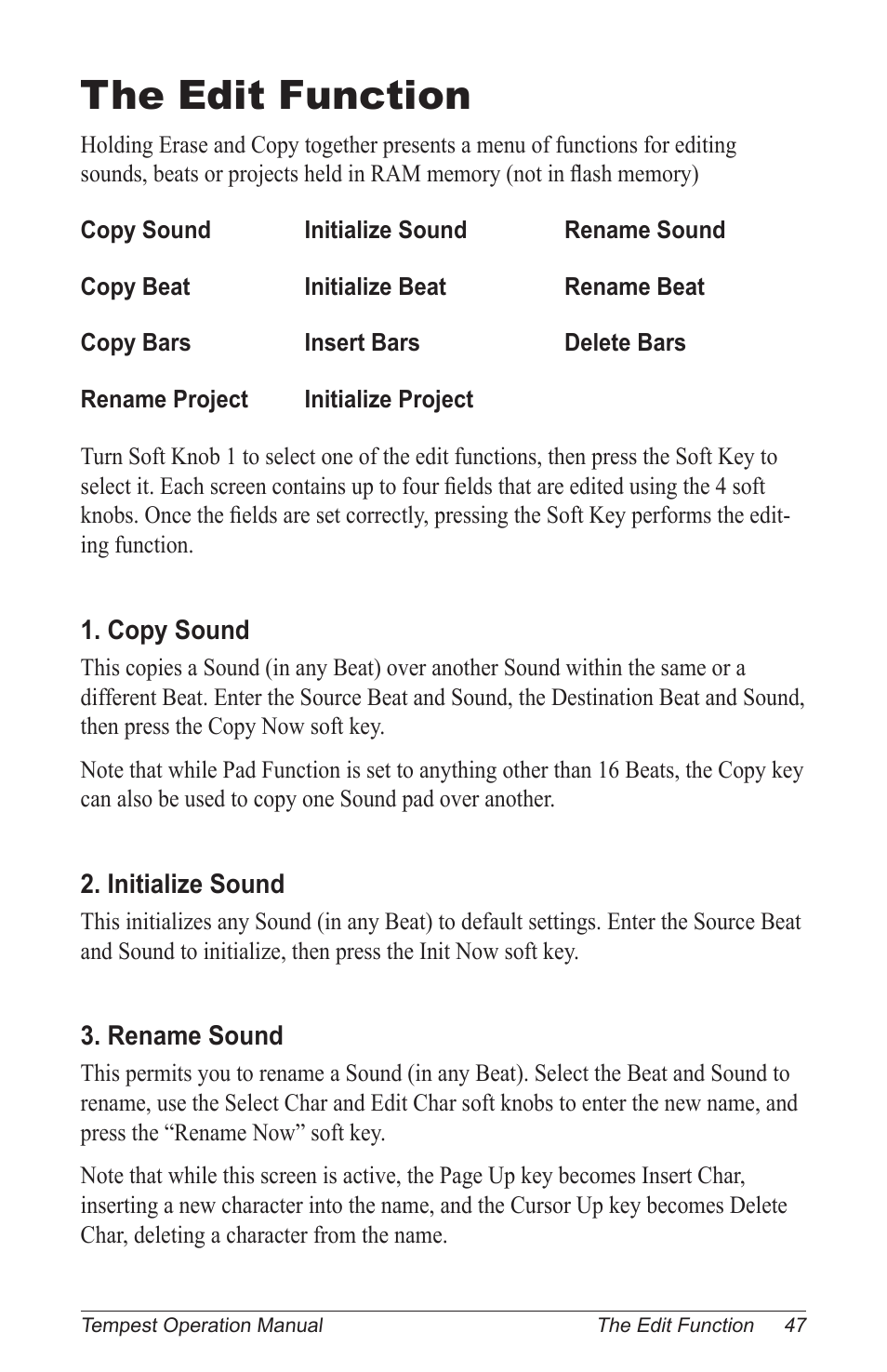 The edit function | Dave Smith Instruments TEMPEST User Manual | Page 57 / 90