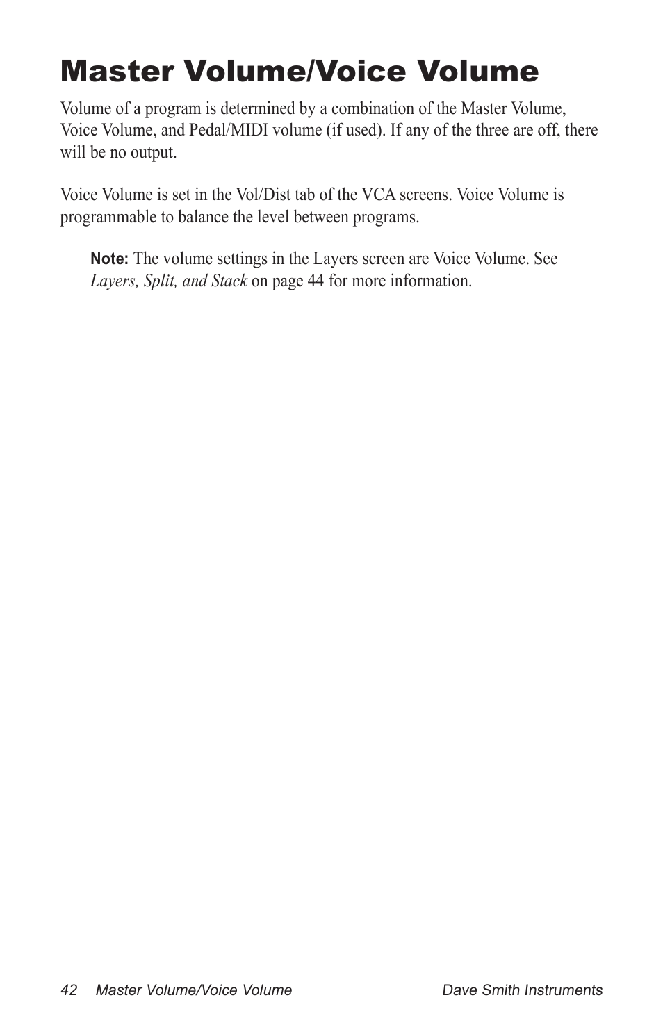Master volume/voice volume | Dave Smith Instruments PROPHET 12 DESKTOP User Manual | Page 54 / 104