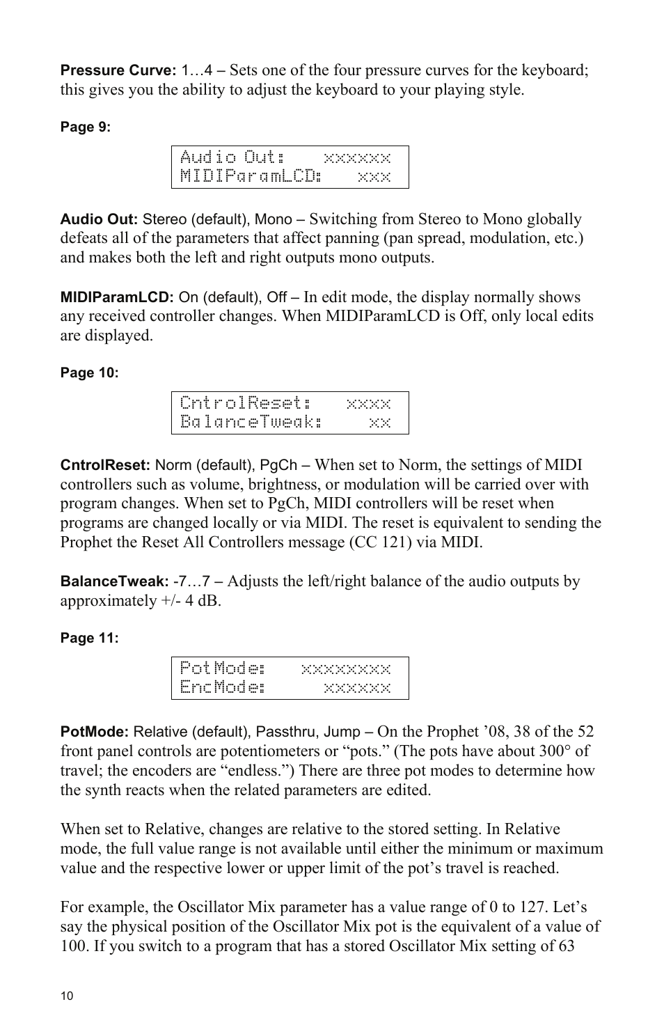 Dave Smith Instruments PROPHET 08 DESKTOP User Manual | Page 16 / 64