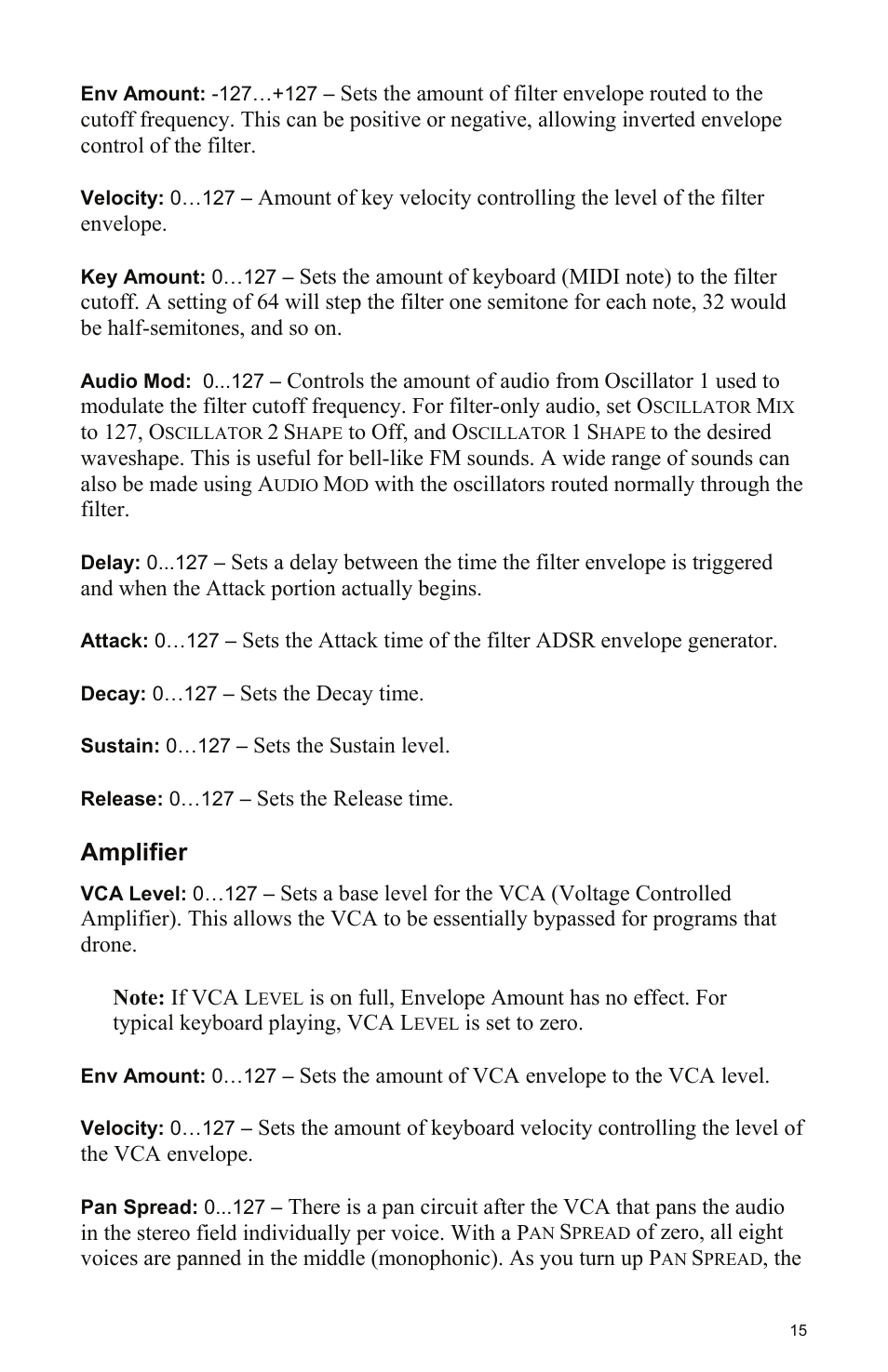 Amplifier | Dave Smith Instruments PROPHET 08 DESKTOP User Manual | Page 21 / 64