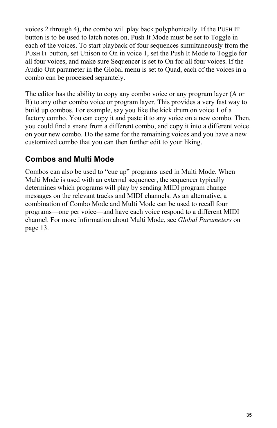 Combos and multi mode | Dave Smith Instruments TETRA User Manual | Page 41 / 76