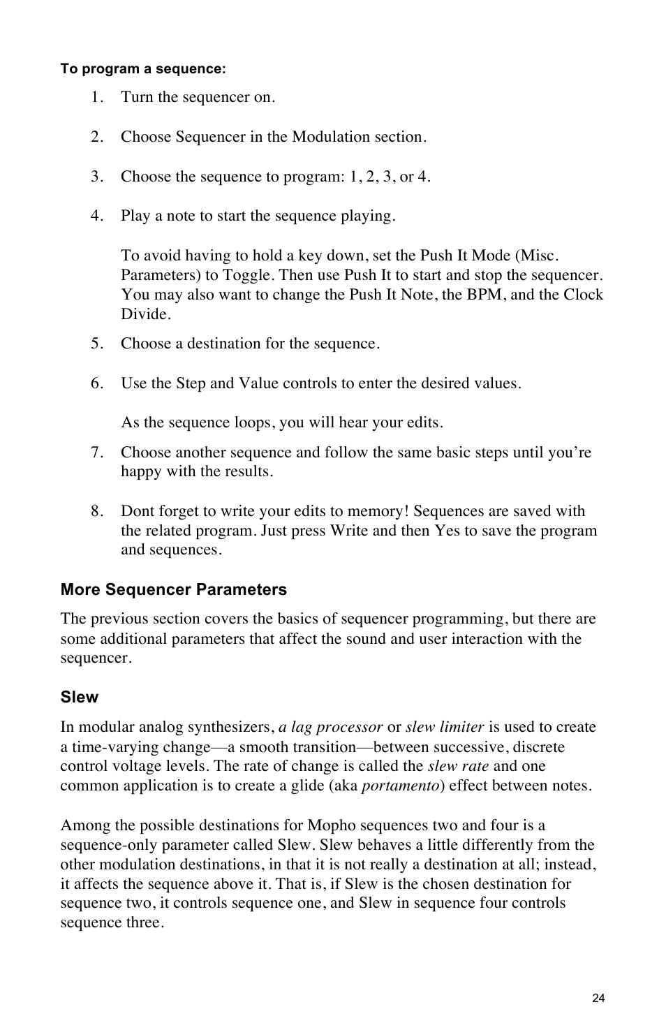 Dave Smith Instruments MOPHO SE User Manual | Page 30 / 72