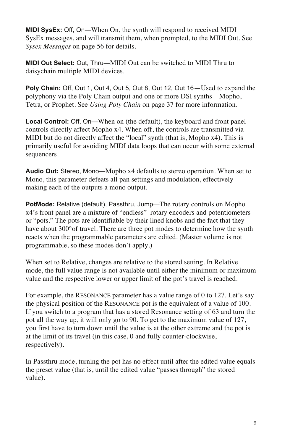 Dave Smith Instruments MOPHO X4 User Manual | Page 15 / 68